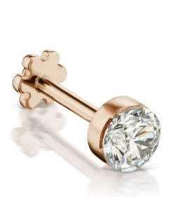 Best Pirce 💯 Maria Tash Invisible Set Diamond Threaded Single Stud Earring (4.1mm) ROSE GOLD Earrings ✔️
