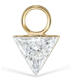 Best Pirce 🔥 Maria Tash Invisible Set Triangle Diamond Charm (4mm) YELLOW GOLD Earrings 🧨
