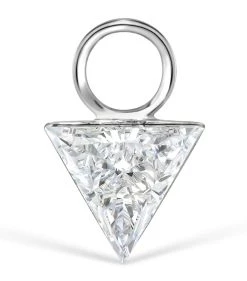 Best Sale ✨ Maria Tash Invisible Set Triangle Diamond Charm (4mm) WHITE GOLD Earrings 😉
