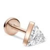 Best Sale 🛒 Maria Tash Invisible Set Triangle Diamond Threaded Stud Earring (4mm) ROSE GOLD Earrings 🤩