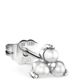Hot Sale 🎉 Maria Tash Large Pearl Trinity Single Stud Earring WHITE GOLD Earrings 🥰