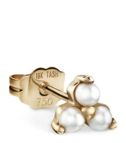 Wholesale 🔥 Maria Tash Large Pearl Trinity Single Stud Earring YELLOW GOLD Earrings 🤩