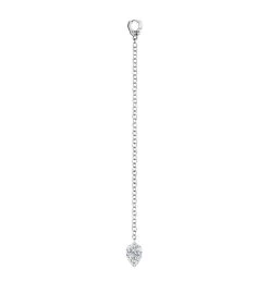 Outlet 🛒 Maria Tash Long Pear Diamond Pendulum Charm WHITE GOLD Earrings 👍