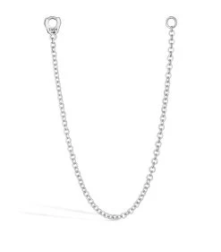 Budget ✔️ Maria Tash Long Single Chain Connecting Charm WHITE GOLD Earrings ✔️