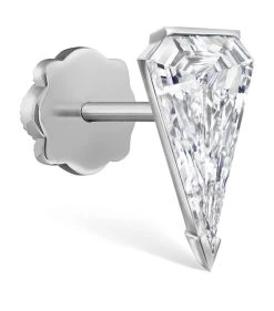 Discount ⭐ Maria Tash Low Profile Silhouette Diamond Threaded Stud Earring (8mm) WHITE GOLD Earrings ❤️