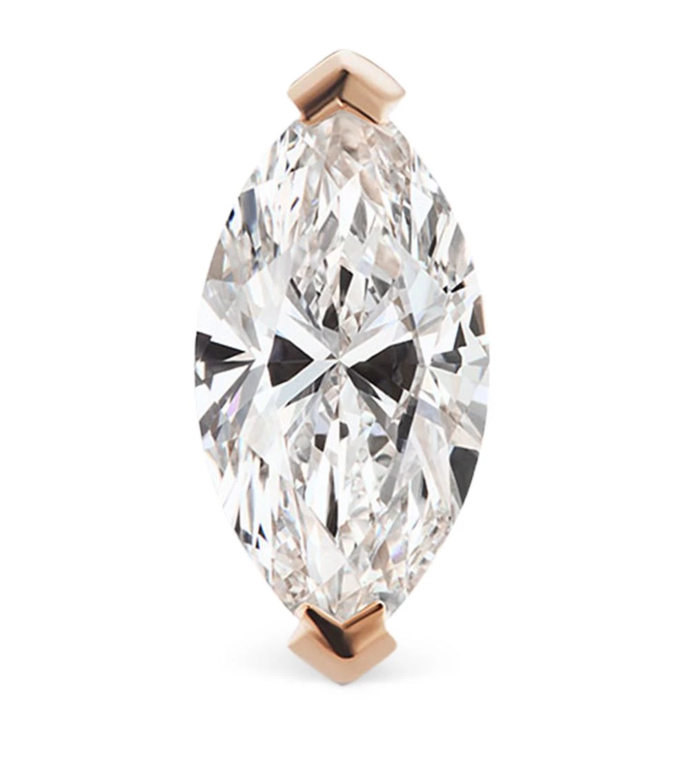 Best deal 😀 Maria Tash Marquise Diamond Threaded Stud Earring (8mm) ROSE GOLD Earrings ⭐ – Image 2