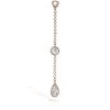 Best deal 👍 Maria Tash Medium Scalloped Set Pear and Round Diamond Pendulum Charm ROSE GOLD Earrings ✔️