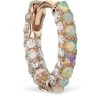 Best Sale 🥰 Maria Tash Opal and Pavé Diamond Hoop Bottom Hinge Earring (8mm) ROSE GOLD Earrings ✔️