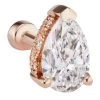 Promo 🌟 Maria Tash Pear Diamond Threaded Single Stud Earring with Diamond Earring Back (6mm) ROSE GOLD Earrings 💯