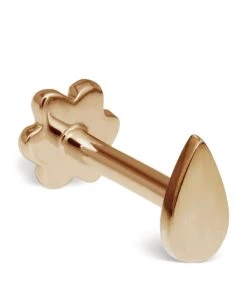 Hot Sale 👏 Maria Tash Pear Threaded Single Stud Earring (3.7mm) ROSE GOLD Earrings 🛒
