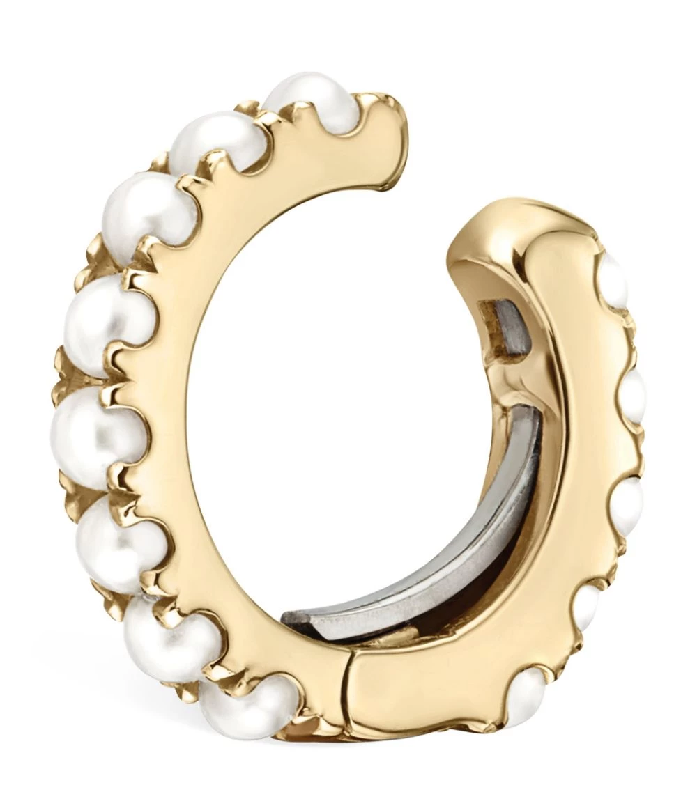 Coupon ✔️ Maria Tash Pearl Eternity Tash Ear Cuff (6.5mm) YELLOW GOLD Earrings 💯 – Image 2