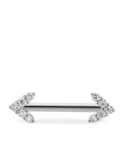 Top 10 💯 Maria Tash Reversible Diamond Arrow Nipple Barbell (4.5mm) WHITE GOLD Earrings 💯
