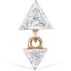 New 😍 Maria Tash Rose Gold Invisible Set Triangle Diamond Dangle Threaded Stud Single Earring Earrings 🔥