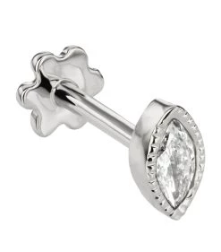 Best reviews of 👏 Maria Tash Scalloped Marquise Diamond Threaded Single Stud Earring (3.7mm) WHITE GOLD Earrings 🛒