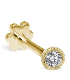Brand new 🌟 Maria Tash Scalloped Set Diamond Threaded Single Stud Earring (2mm) YELLOW GOLD Earrings 👏