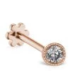 Wholesale 🛒 Maria Tash Scalloped Set Diamond Threaded Stud Earring (3mm) ROSE GOLD Earrings ✔️