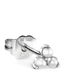 Promo 🛒 Maria Tash Small Pearl Trinity Single Stud Earring WHITE GOLD Earrings ⌛
