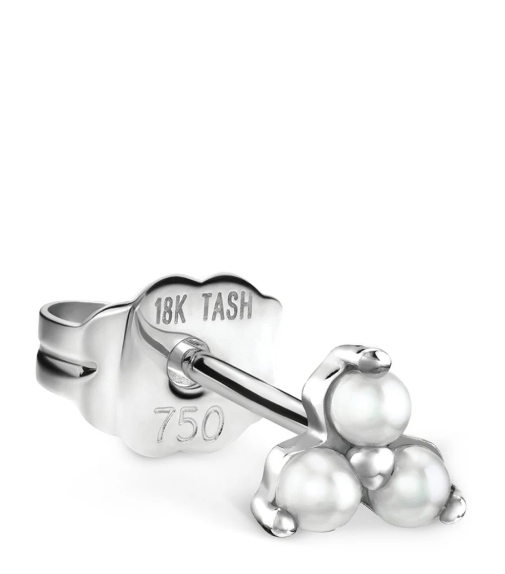 Promo 🛒 Maria Tash Small Pearl Trinity Single Stud Earring WHITE GOLD Earrings ⌛