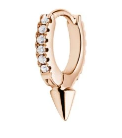 Discount ❤️ Maria Tash Spike Diamond Eternity Single Hoop Earring (6.5mm) ROSE GOLD Earrings ⭐