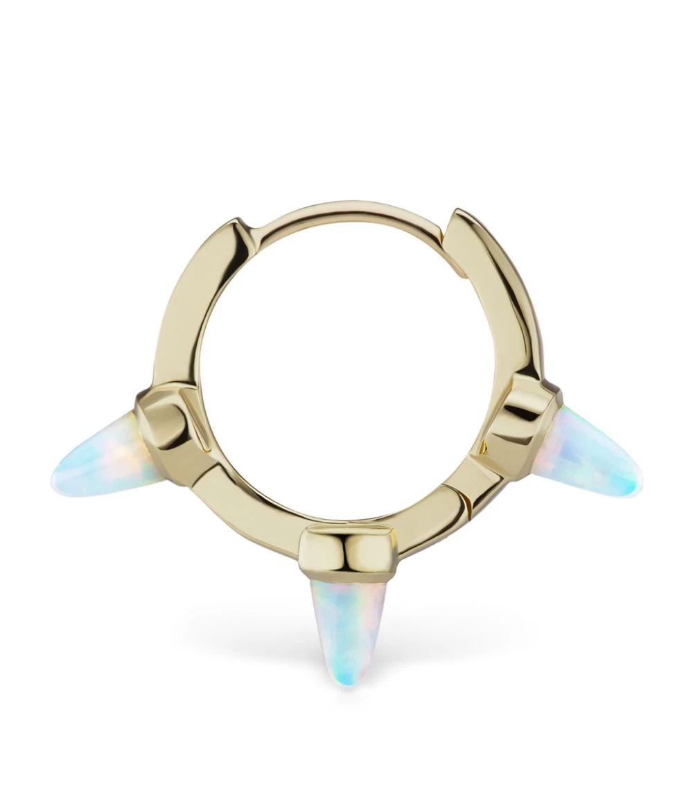 Outlet ❤️ Maria Tash Triple Short Opal Spike Hoop Earring (9.5mm) YELLOW GOLD Earrings 😉