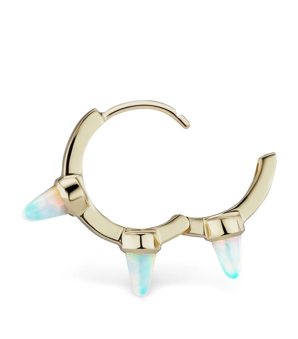 Outlet ❤️ Maria Tash Triple Short Opal Spike Hoop Earring (9.5mm) YELLOW GOLD Earrings 😉 – Image 2