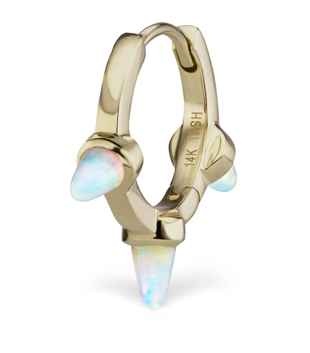 Outlet ❤️ Maria Tash Triple Short Opal Spike Hoop Earring (9.5mm) YELLOW GOLD Earrings 😉 – Image 3