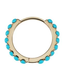 Wholesale 🤩 Maria Tash Turquoise Eternity Hoop Earring (9.5mm) YELLOW GOLD Earrings 👍