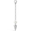 Coupon ⭐ Maria Tash White Gold and Pearl Short Spike Pendulum Charm (20mm) Earrings ✨