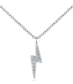 Best deal 🥰 Maria Tash White Gold, Diamond and Sapphire Lightning Bolt Necklace Necklaces 🎁