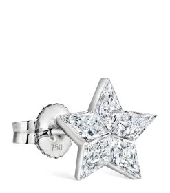 Cheap 🧨 Maria Tash White Gold Invisible Set Diamond Star Single Stud Earring (11mm) Earrings ✔️