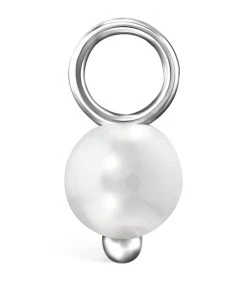 Coupon ⭐ Maria Tash White Gold Pearl Charm (3mm) Earrings 🌟
