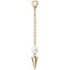 Top 10 🧨 Maria Tash Yellow Gold and Pearl Short Spike Pendulum Charm (20mm) Earrings 😀