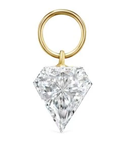 Promo 😍 Maria Tash Yellow Gold Silhouette-Cut Invisible-Set Diamond Charm (5.5mm) Earrings 😀