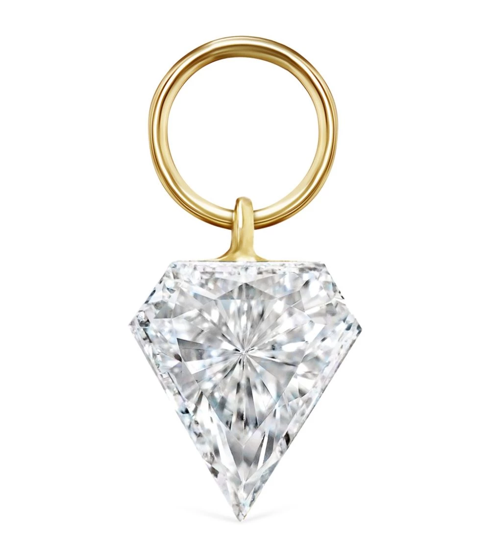 Promo 😍 Maria Tash Yellow Gold Silhouette-Cut Invisible-Set Diamond Charm (5.5mm) Earrings 😀